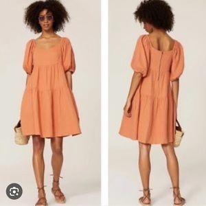 Louna Puff Ballon Sleeved Dress with Pockets, size S